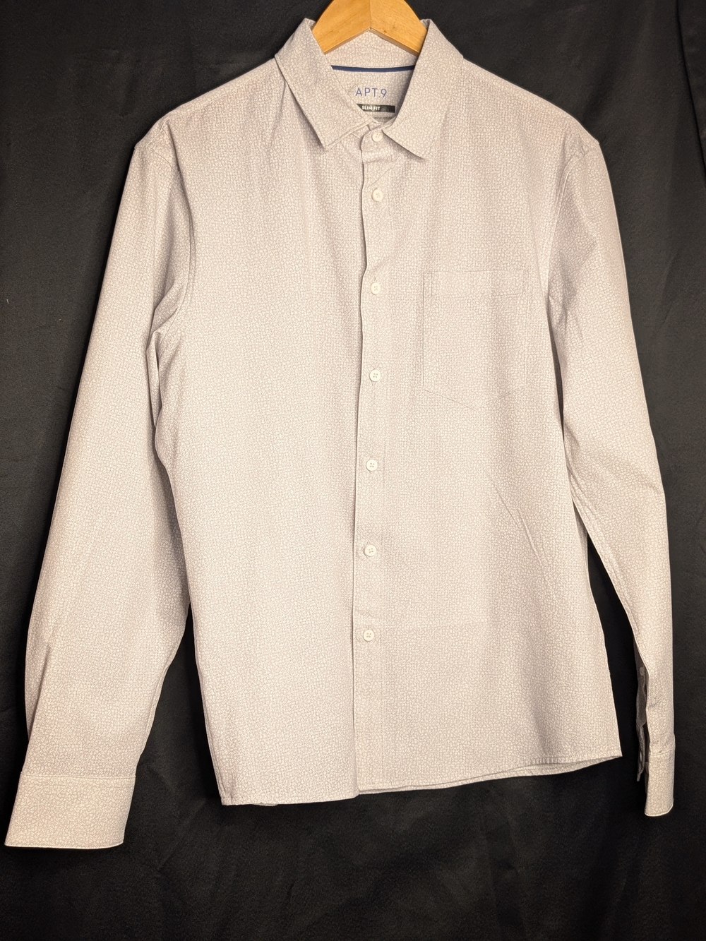 APT.9 Men’s L Slim Fit Untucked Performance Stretch Button Down Shirt